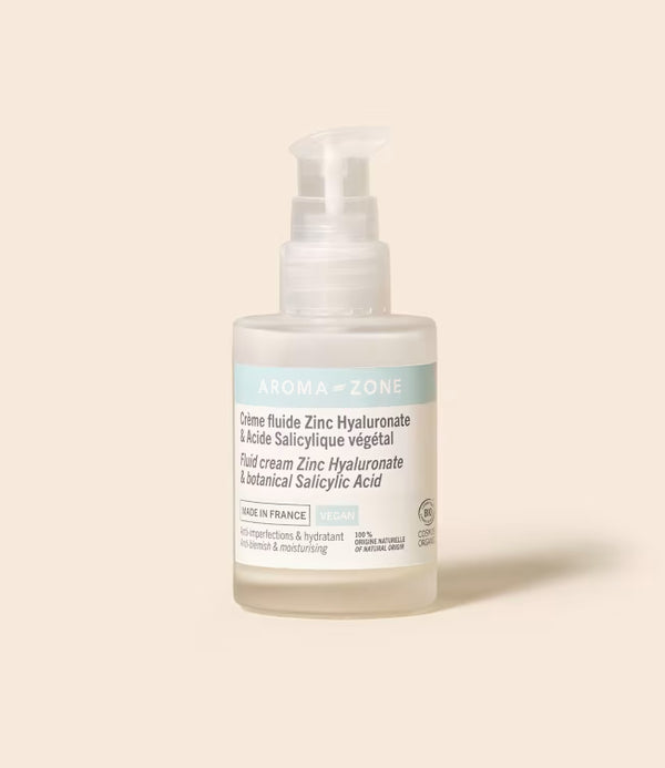 Crème fluide Zinc hyaluronate & Acide salicylique végétal